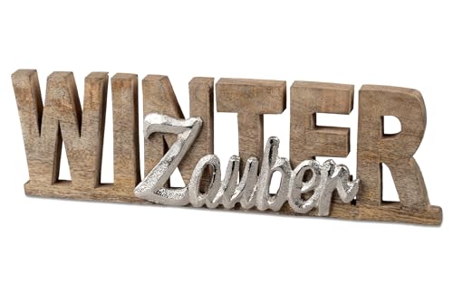 Aufsteller Winterzauber | Schriftzug Metall und Holz | Winter Deko | 32x9,5 cm im Sale