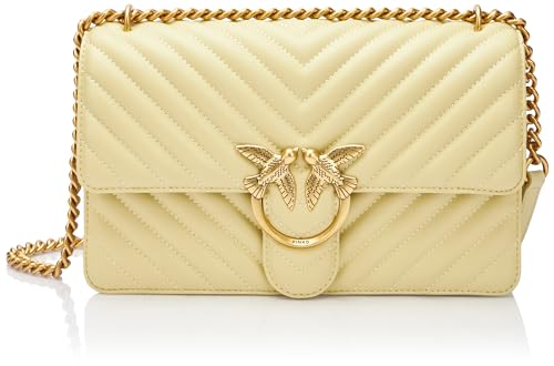 Pinko Damen Love One Classic Dc Sheep Nappa Chevron Tasche, S14q_Heu-Antik-Gold im Sale