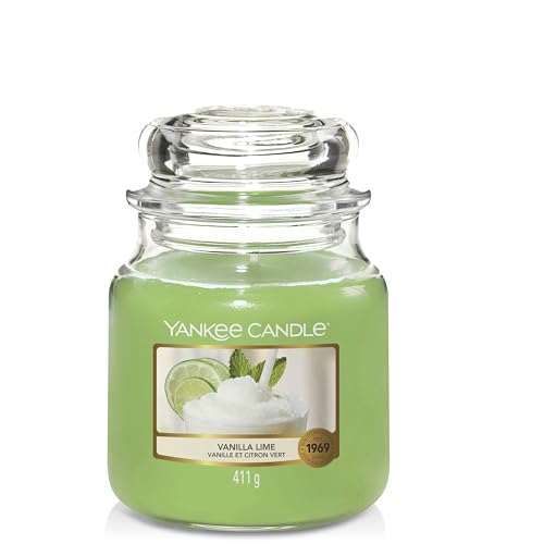 Yankee Candle Duftkerze im Glas (mittelgroß) | Vanilla Lime | Brenndauer bis zu 75 Stunden im Sale