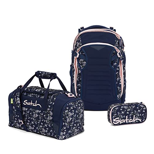 satch Match Schulrucksack Set 3tlg. mit Sporttasche und Schlamperbox (Mint Phantom) im Sale