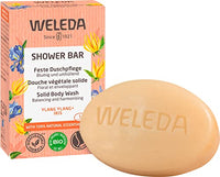 Thumbnail for WELEDA Bio Festes Duschgel Ylang Ylang & Iris – feste Naturkosmetik Dusche mit Bio Sheabutter & blumigem Duft. Natürliche Shower Bar Seife für Männer & Frauen. 100% Vegan & Plastikfrei (1x 75g)