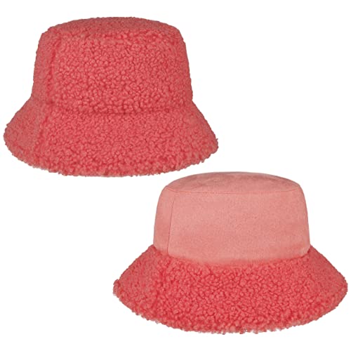 Seeberger Teddy Fur Wendehut Bucket Hat Fischerhut Kunstfellhut Damenhut Stoffhut (One Size - Koralle) im Sale