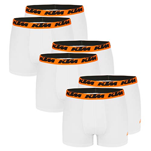 KTM by Freegun Boxershorts für Herren Unterwäsche Pant Men´s Boxer 6 er Pack, Farbe:White2, Bekleidungsgröße: im Sale