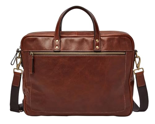 Fossil Tasche für Männer Haskell, Leder Arbeitstasche cognac 40,6 cm x 7,6 cm B x 30,5 cm H MBG9342222 im Sale