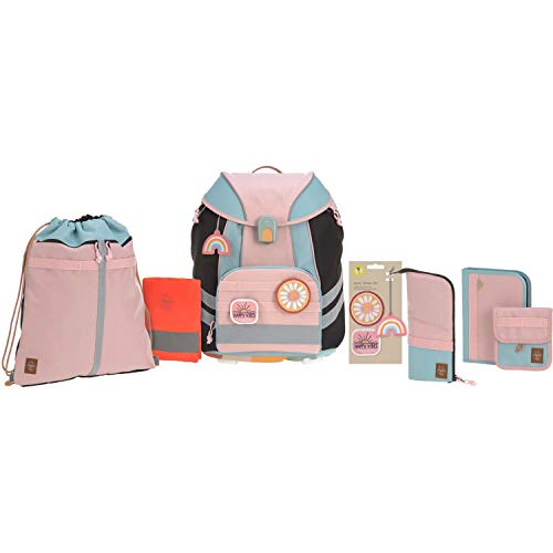 LÄSSIG 7-teiliges Schulranzen Set Kinder/School Set Flexy Unique Rose/Blue/Black im Sale