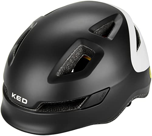 KED Unisex Jugend POP Fahrradhelm, Black White, M | 52-56cm