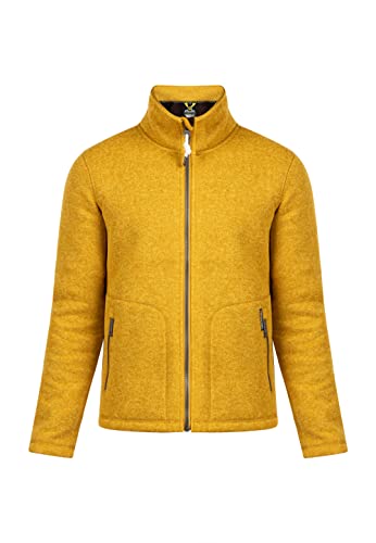 Schmuddelwedda Herren Strickfleecejacke, Senf Melange-280, im Sale