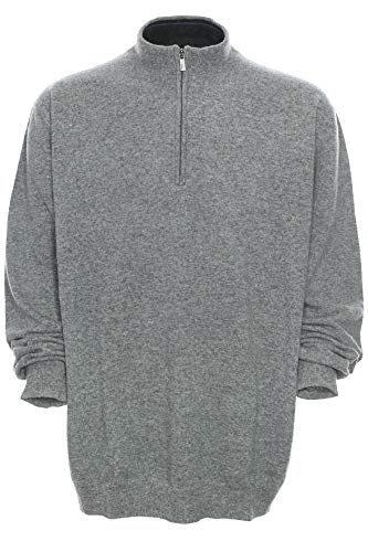 Kitaro Troyer Pullover Wolle Pulli Strick Knit Zip Herren Langarm Plusgröße, Farbe:grau, Herrengrößen:4 im Sale