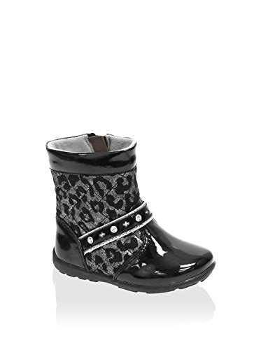 Laura Ashley Kid's Quilted Bootie, Black Patent, 6 US Toddler im Sale