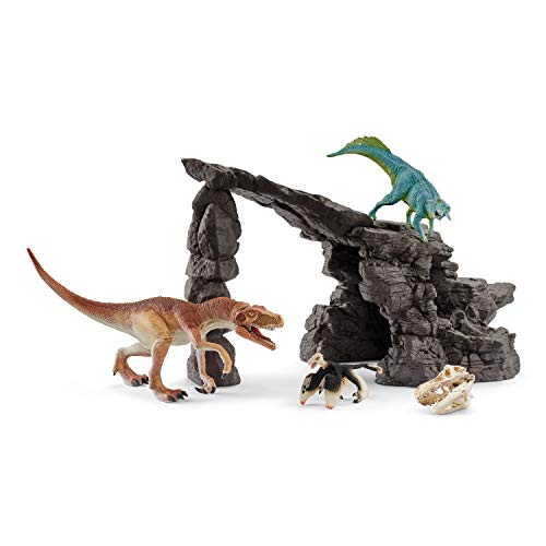 schleich 41461 Dinoset mit Höhle, ab 5 Jahren, DINOSAURS - Spielset, 7 Teile im Sale