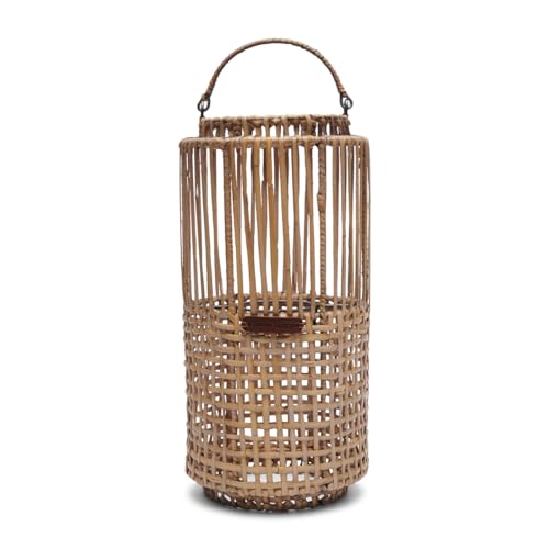 Riviera Maison Laternen Rattan, kerzenhalter groß Für den Innen- und Außenbereich - Rustic Rattan Webbing Laterne - Braun - (ØxH) 19x42 im Sale