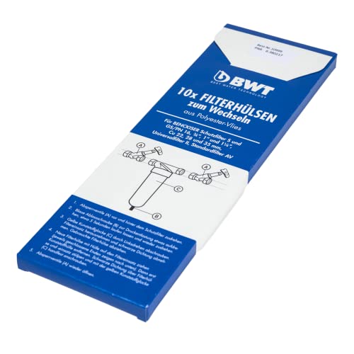 BWT 10999 Filterhülsen zum Wechseln aus Polyester-Vlies DN 20-32 in Wechselbox 10 STK, weiß, Stück (1er Pack)