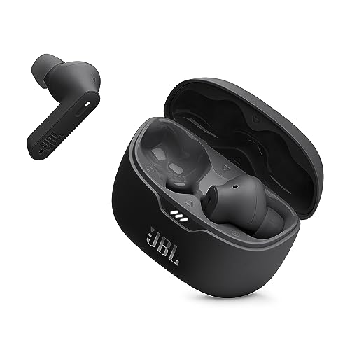 JBL Tune Beam – Wasserresistente, True-Wireless In-Ear-Kopfhörer mit Noise-Cancelling in Schwarz – Mit bis zu 48 h Musikwiedergabe im Sale