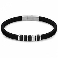 Thumbnail for Nomination City men's bracelet black rubber and steel 028804/015 im Sale