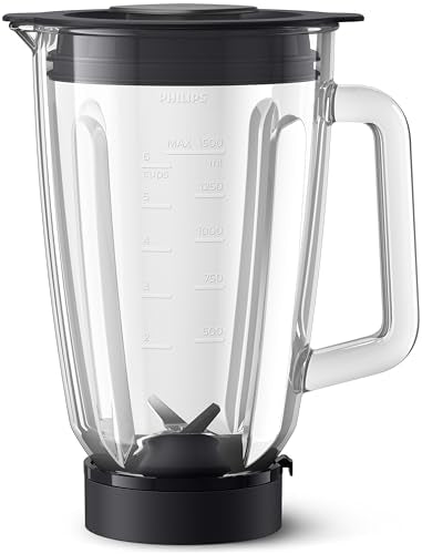 Philips Domestic Appliances Mixbehälter, 1,5 l Glasbecher, ProBlend Technologie, Spülmaschinenfest, (HR0721/00), Schwarz im Sale