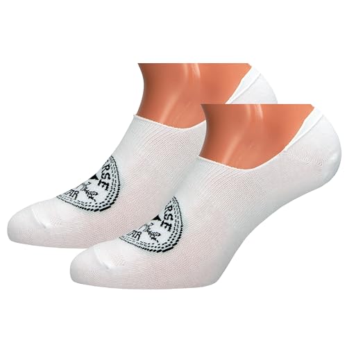 Converse 2 Paar Unsichtbare Socken - Anti Rutsch Bereich Ferse - Baumwolle - Unisex (Weiß, 35-38) im Sale