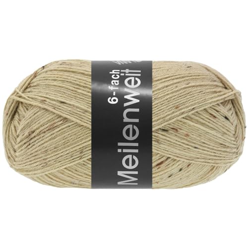 Lana Grossa MEILENWEIT 6-Fach 150g Tweed 9247 - Beige im Sale