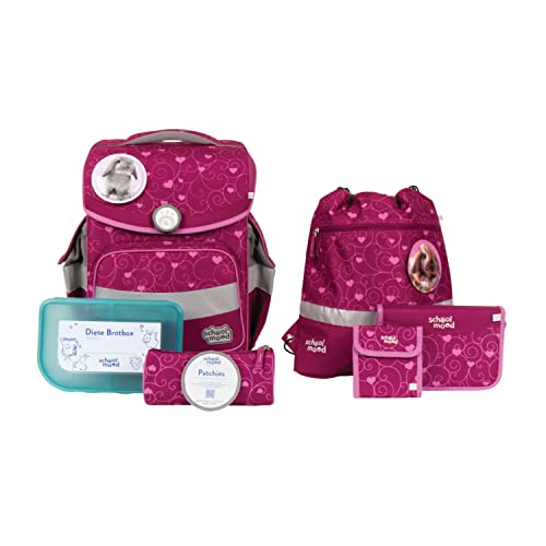 SCHOOL-MOOD - Schulranzen Set Hase, 7-teilig - Timeless Air+ - ergonomischer Schulranzen Jungen & Mädchen - Schultasche für Kinder in der 1. bis 4. Klasse - Hannah (Hase) im Sale