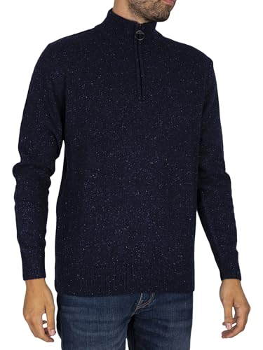 Barbour Tisbury Half Zip Mens Sweatshirt Navy im Sale