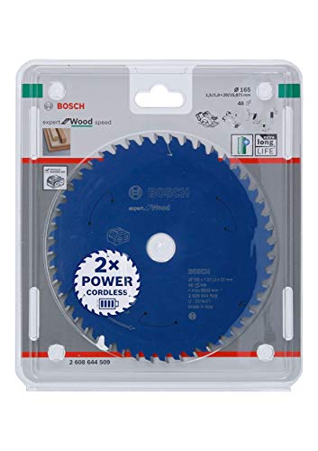 Bosch Professional 1x Kreissägeblatt Expert for Wood (Holz, Sägeblatt Ø 165 x 20 x 1,5 mm, 48 Zähne, Zubehör Akku Kreissäge) im Sale