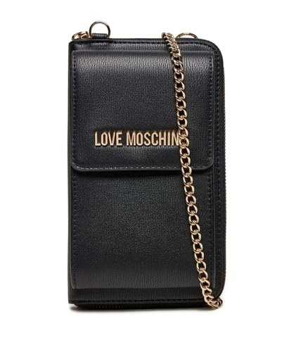 Portafoglio donna Love Moschino zip around porta telefono ecopelle nero A25MO36 JC5701PP0LLD0000 NERO im Sale