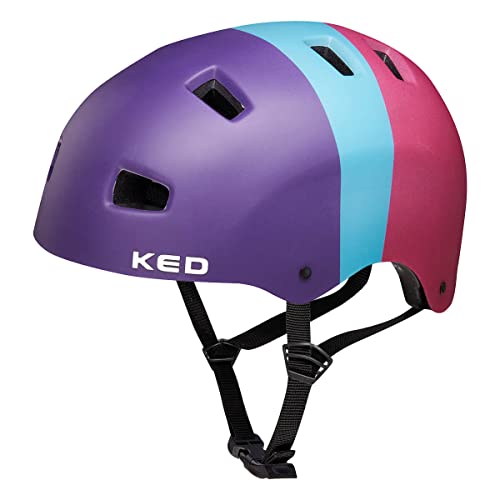 KED Unisex Jugend 5forty Fahrradhelm, 3 Colors Retro Rave, M (54-58cm)