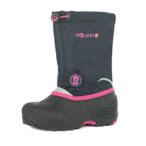 Trollkids Kinder Winterschuh Telemark XT, Mittelblau/Vipergrün, Größe 27 im Sale