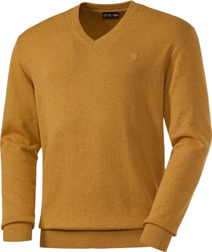 Otto Kern Pullover Herren mit V-Ausschnitt, Strickpullover aus 100% Baumwolle, Bequemes Sweatshirt in Regular-Fit Passform, Blau, Gr. im Sale