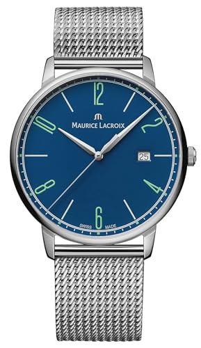 MAURICE LACROIX Men's Blue Eliros Date Quartz Watch EL1118-SS00E-420-C im Sale