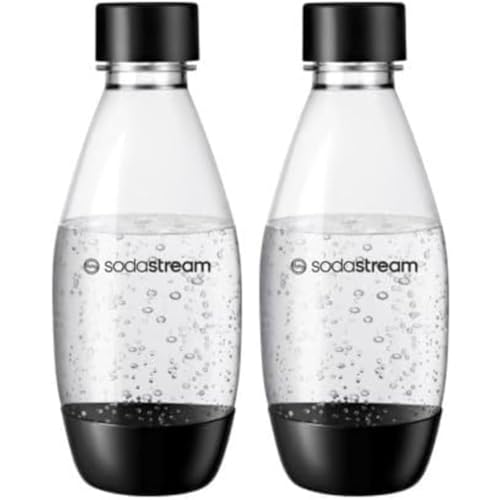 sodastream Fuse wiederverwendbare spülmaschinenfeste Wasserflaschen, 0,5 l, Doppelpack für Spirituosen, Terra, Kunst und Quelle, Sprudelwasserbereiter Aromen – 2 x 0,5 l Wasser, Schwarz