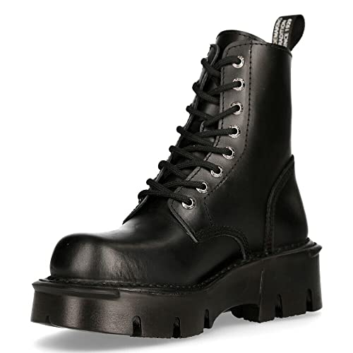 New Rock MILI-084N-S3 Schwarz Gotisch Stiefel Mode Militär Unisex 8 Loch Biker Schuhe Gote 45 im Sale