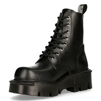 Thumbnail for New Rock MILI-084N-S3 Schwarz Gotisch Stiefel Mode Militär Unisex 8 Loch Biker Schuhe Gote 45 im Sale