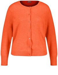 Thumbnail for Samoon Damen Wärmende Strickjacke mit Knopfleiste Langarm unifarben Orange 50 im Sale