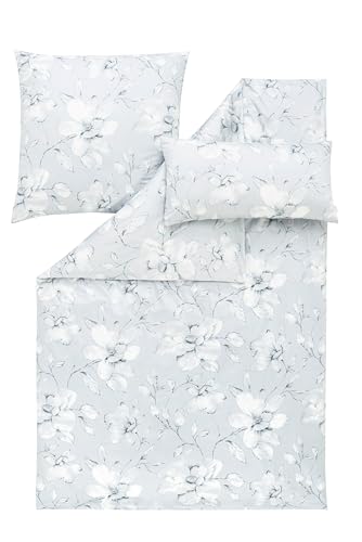 ESTELLA Bettwäsche Isadora aus Schweizer Premium-Satin 2142-820, Silber, Größe:135x200 + 80x80 + 40x80