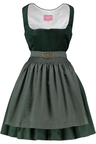 Krüger Dirndl Alisha 50cm Länge | Kurzes Samt-Dirndl Ton-in-Ton | Damen im Sale