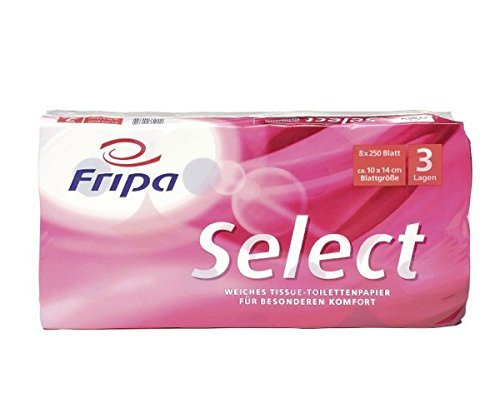 Fripa Select Toilettenpapier - 3-lagig - Zellstoff - hochweiÃŸ - 48 Rollen by fripa