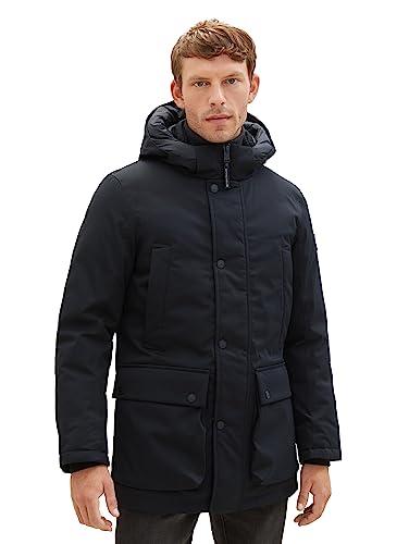 TOM TAILOR Herren 1037347 Arctic Winterpaka mit Abnehmbarer Kapuze, 29999-Black, im Sale