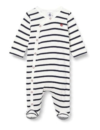 Thumbnail for Petit Bateau Unisex Baby A08ay Pyjama Zum Schlafen Gut, Weiss Marshmallow / Blau Smoking, 9 Monate EU im Sale