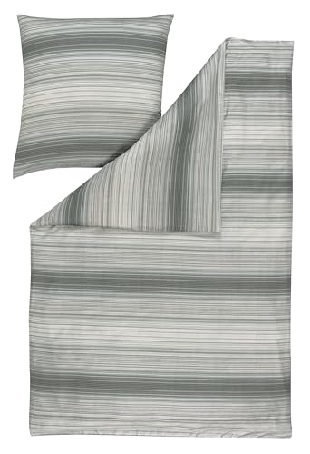 ESTELLA Mako-Satin-Bettwäsche KIRAN 7921-810, grau, Größe:135x200 cm + 80x80 cm