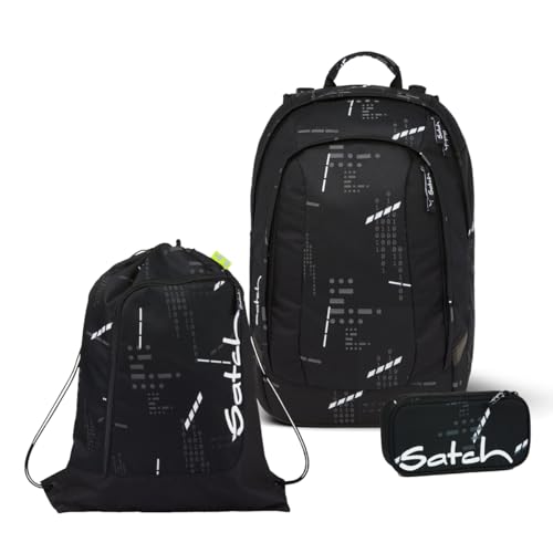 satch Air Schulrucksack Set 3tlg. inkl. Schlamperbox und Sportbeutel (Mystic Nights) im Sale