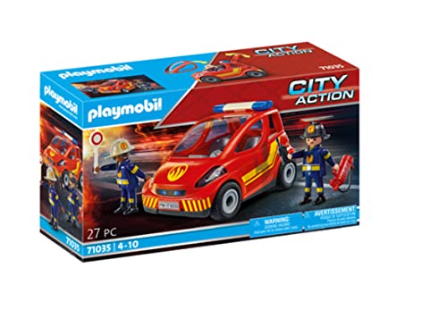 PLAYMOBIL City Action 71035 Feuerwehr Kleinwagen mit Abnehmbarer Frontscheibe, ab 4 Jahren im Sale