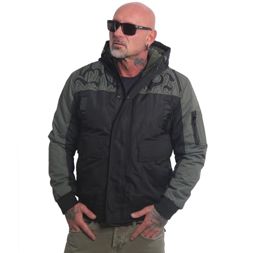 Yakuza Herren Noggin Ultimate Winterjacke, Schwarz/Grün, im Sale