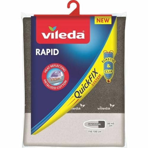 Vileda Express Rapid Bügelbrettbezug für Dampfbügelstation, metallisierte und wärmereflektierende Oberfläche für schnelleres Bügeln, Bügelbretter von 30-45cm x 110-130cm, Farbe Silber-Grau Metallic im Sale