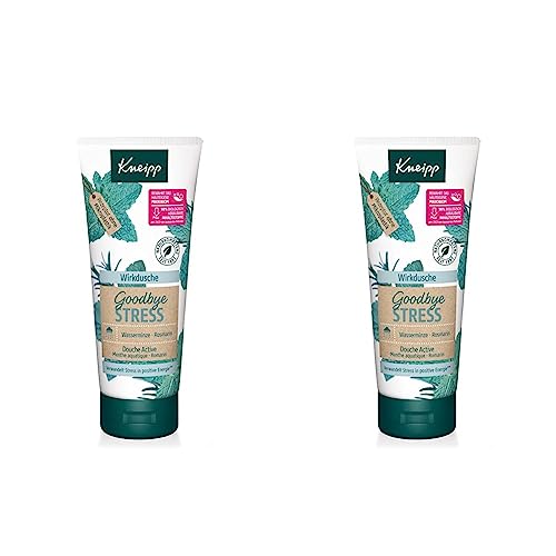 Kneipp Wirkdusche Goodbye Stress - feuchtigkeitsspendendes Duschgel mit ätherischen Ölen aus Rosmarin & Wasserminze für mehr Energie - vegan - ohne Mikroplastik - 200ml (Packung mit 2) im Sale