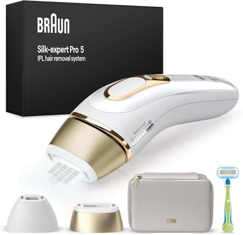 Braun IPL Silk·expert Pro 5, Haarentfernung für zuhause, mit Aufbewahrungstasche, Venus Rasierer, 2 Aufsätze, PL5152 im Sale