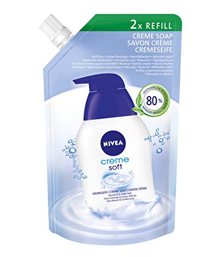 NIVEA 4er Pack Flüssige Creme-Seife Nachfüllbeutel, 4 x 500 ml Beutel, Creme Soft im Sale