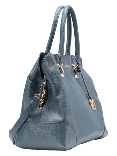 Carlo Colucci Handtasche mit feiner Narbung Blau O im Sale