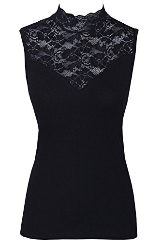 Nina von C. Fine Cotton Blazershirt mit Spitze Top Shirt Schwarz im Sale