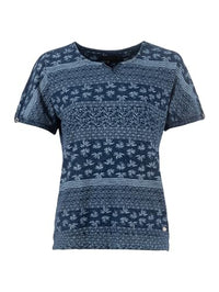 Thumbnail for s'questo Shirt 1/2 T-Shirt, feminin, Print mit Streifen Indigo 34 Soquesto Kollektion Vitamin Sea im Sale