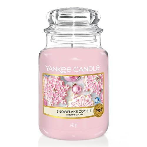 Yankee Candle Duftkerze im Glas (groß) | Snowflake Cookie | Brenndauer bis zu 150 Stunden im Sale